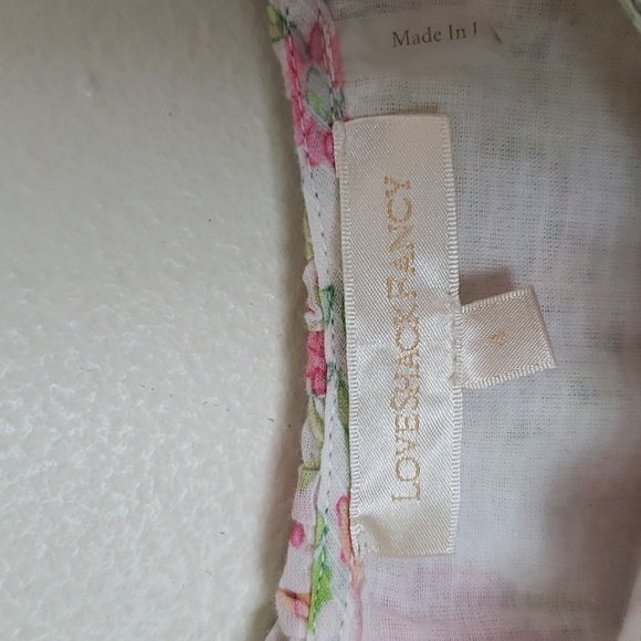 LOVESHACKFANCY floral print smock midi dress, boho girly, square neckline, Sz 4 - Picture 5 of 10